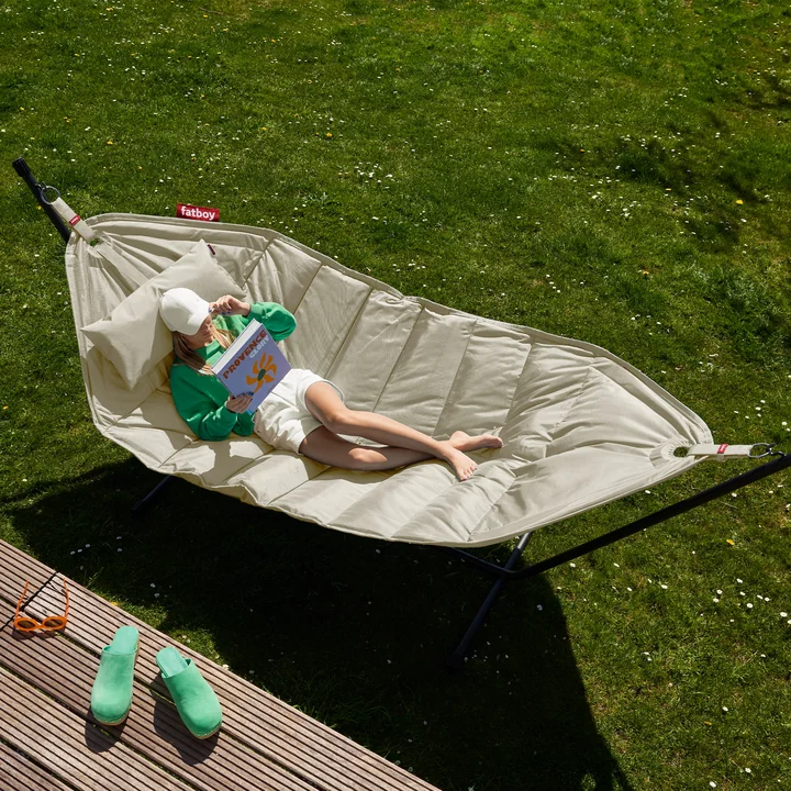 Fatboy - Headdemock Hammock Deluxe with frame, cream, cushion and cover