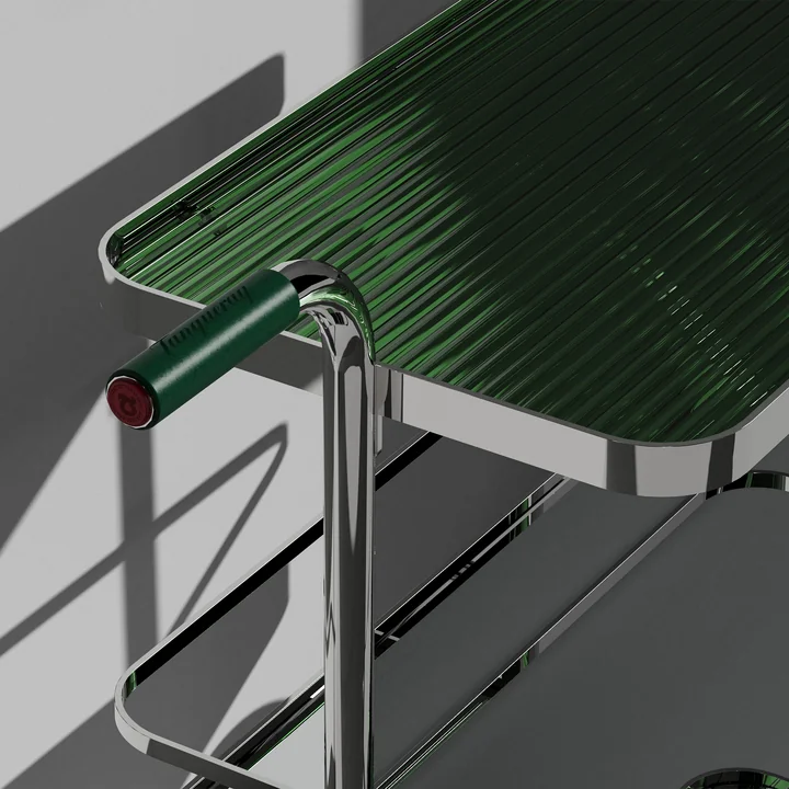 Thonet - S 179 Tanqueray serving trolley, chrome / london green