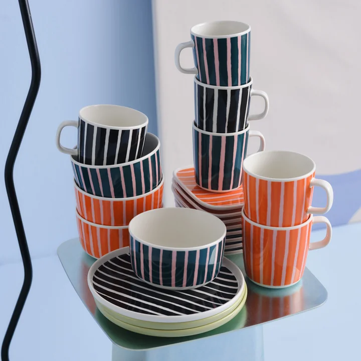 Marimekko - Oiva Piccolo mug with handle and bowls