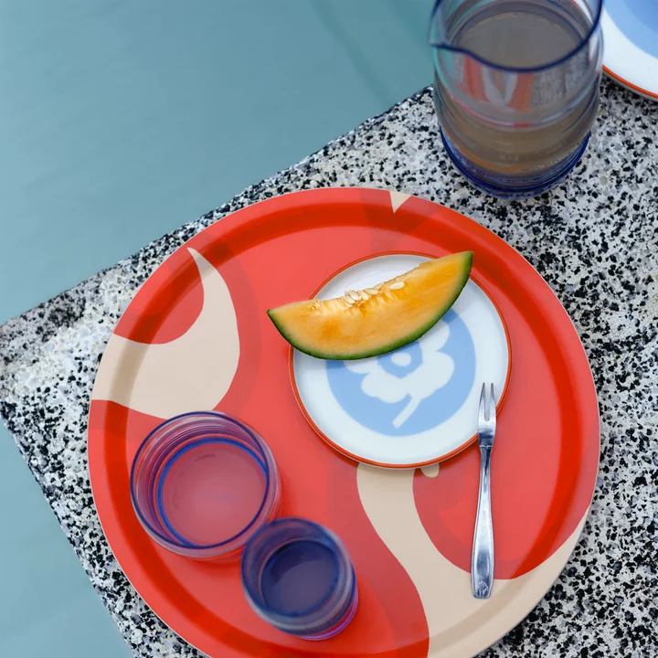 Marimekko - Unikko plate, Ø 13.5 cm, white / light blue / orange