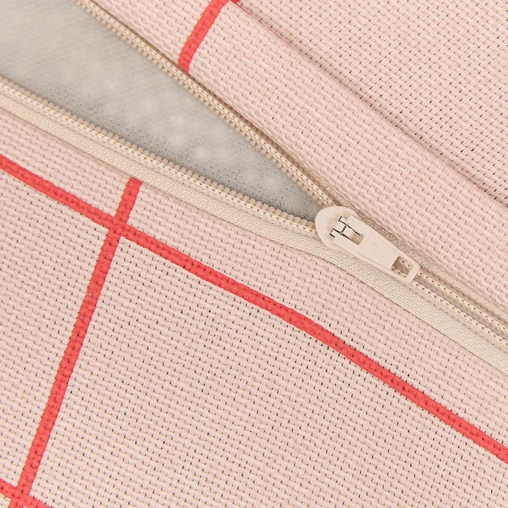 Nobodinoz - Vibes Long beanbag (for adults), pink red grid