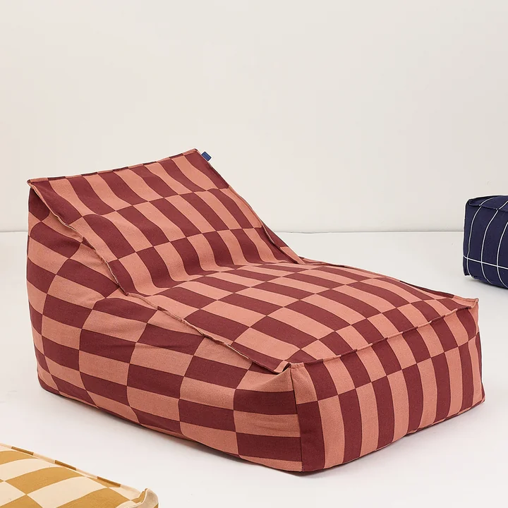 Nobodinoz - Vibes Long beanbag (for adults), maroon tiles