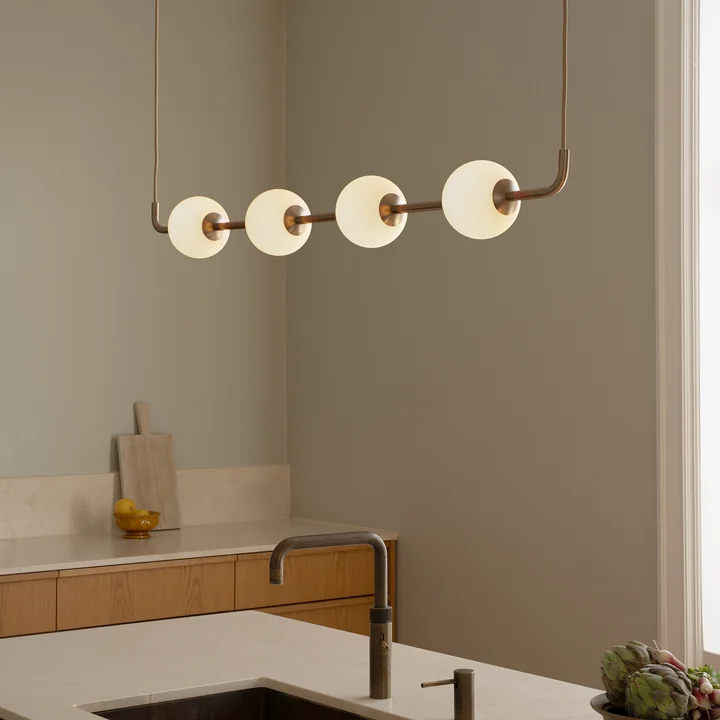 Umage - Audrey Linear LED pendant light, brass / opal