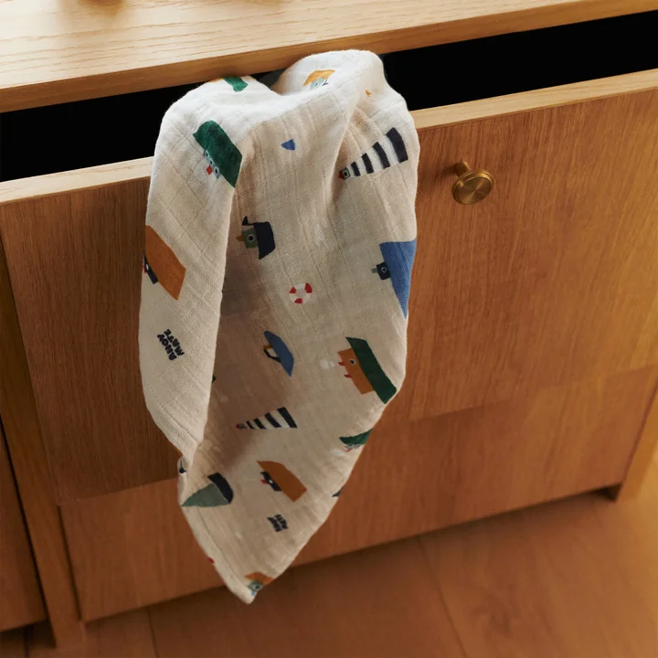 LIEWOOD - Lewis muslin cloths, made from organic cotton, Sailing, dove blue mix (set of 2)