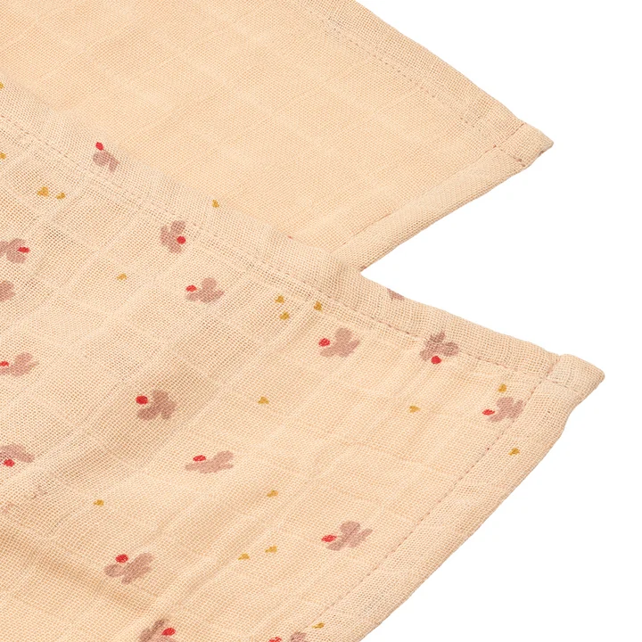 LIEWOOD - Lewis muslin cloths, made from organic cotton, mini butterfly, apple blossom mix (set of 2)
