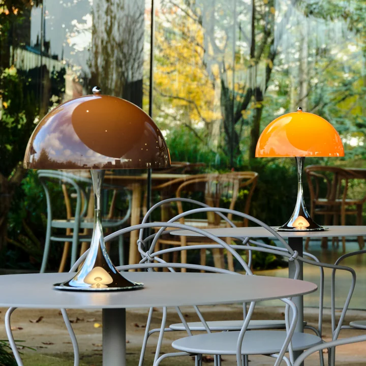 Louis Poulsen - Panthella 250 Portable V3 Rechargeable LED table lamp, chrome / original opal brown