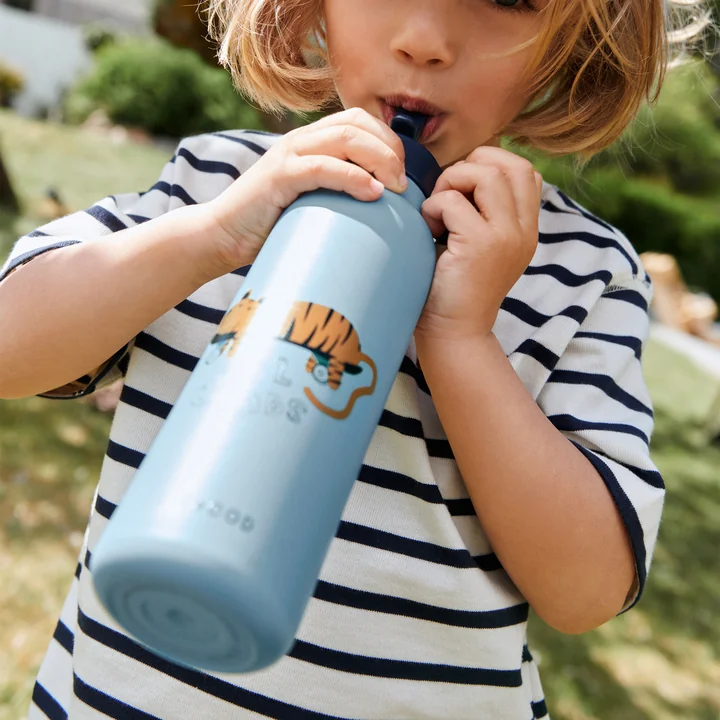 LIEWOOD - Falk water bottle, 500 ml, Tiger, beach blue