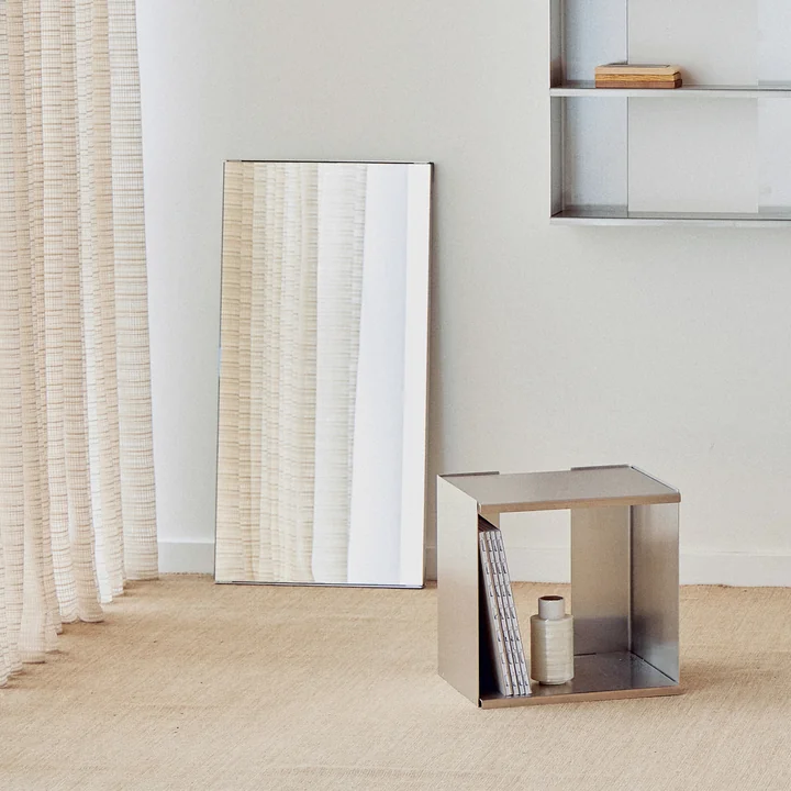 Form & Refine - Taper wall mirror, 40 x 80 cm, brushed stainless steel