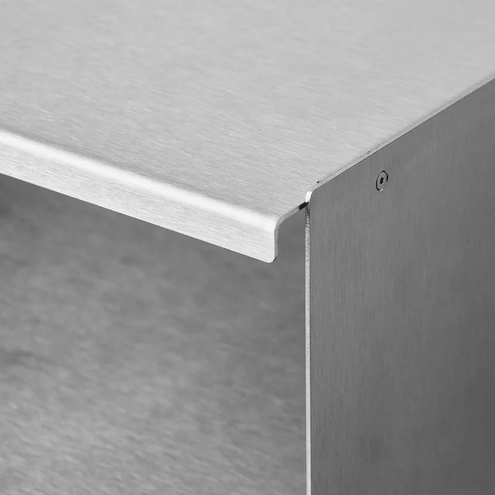 Form & Refine - Taper Wall shelf, console & Shoe shelf, 18 x 75 cm, brushed stainless steel
