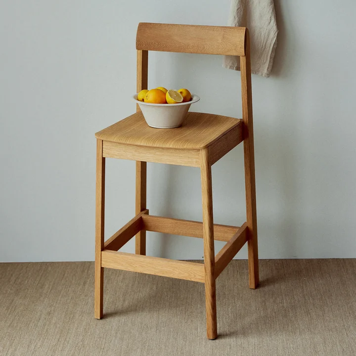 Form & Refine - Blueprint Bar stool, oiled oak