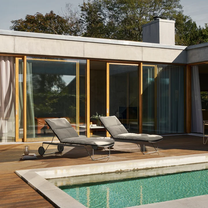 HOUE - CLICK Adjustable seat cushion for chaise longue, ash