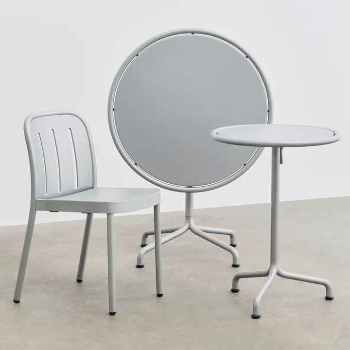HAY - Deville Chair and tables, outdoor, silver gray
