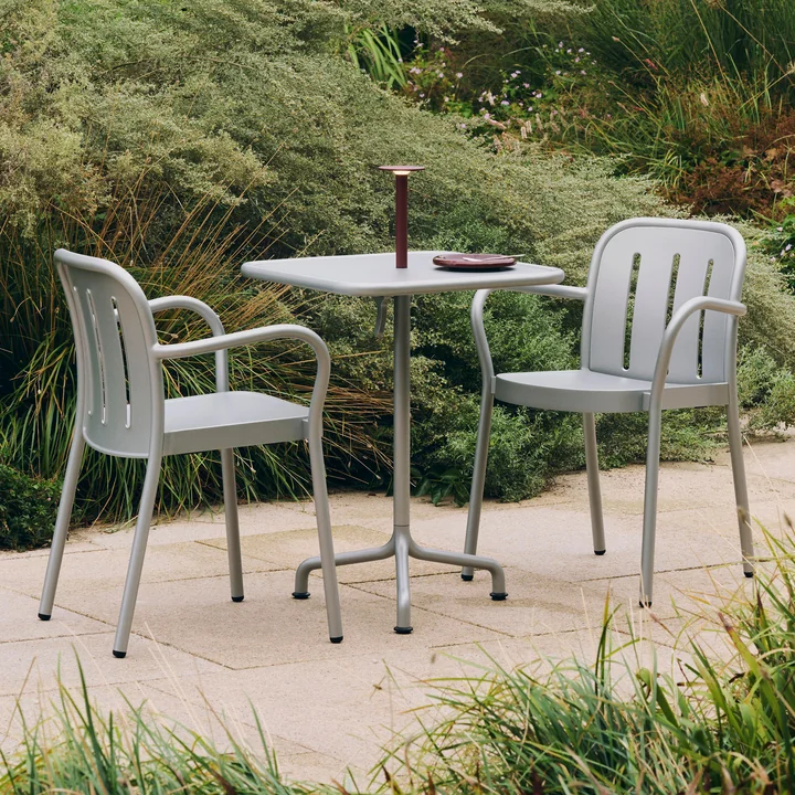 HAY - Deville Armchair and table, outdoor, silver gray
