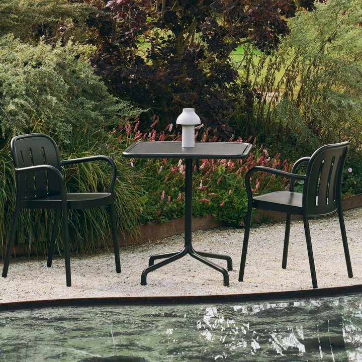 HAY - Deville Armchair and table, outdoor, anthracite