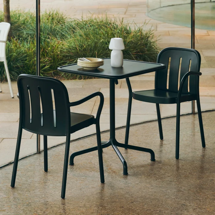 HAY - Deville Armchair and table, outdoor, anthracite