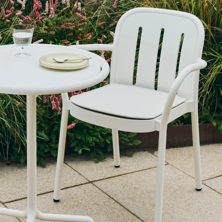 HAY - Deville Armchair with seat cushion, outdoor, cream white