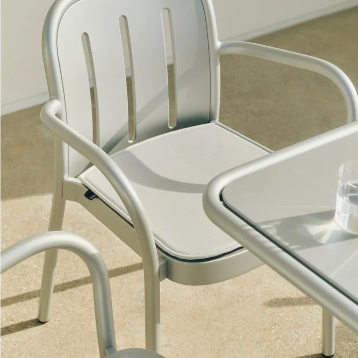 HAY - Deville Armchair with seat cushion, outdoor, silver gray