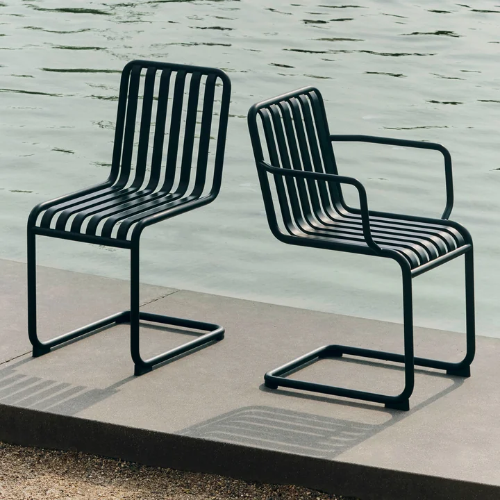 HAY - Palissade cantilever chair and armchair, anthracite