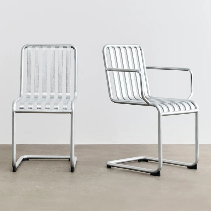 HAY - Palissade cantilever chair and armrest chair, hot galvanized