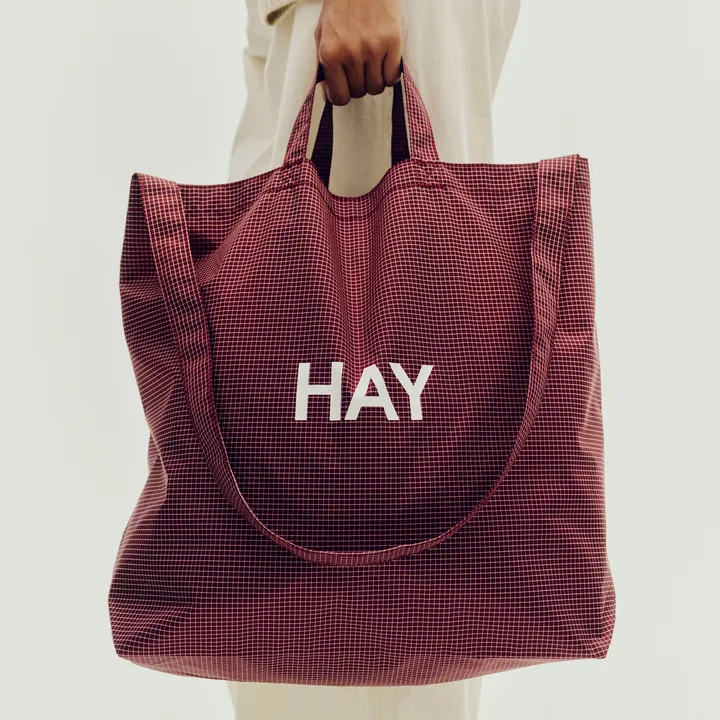 HAY - Grid Crossover Bag M, burgundy