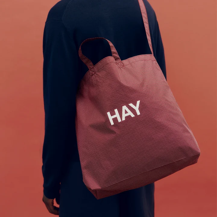 HAY - Grid Crossover Bag M, burgundy
