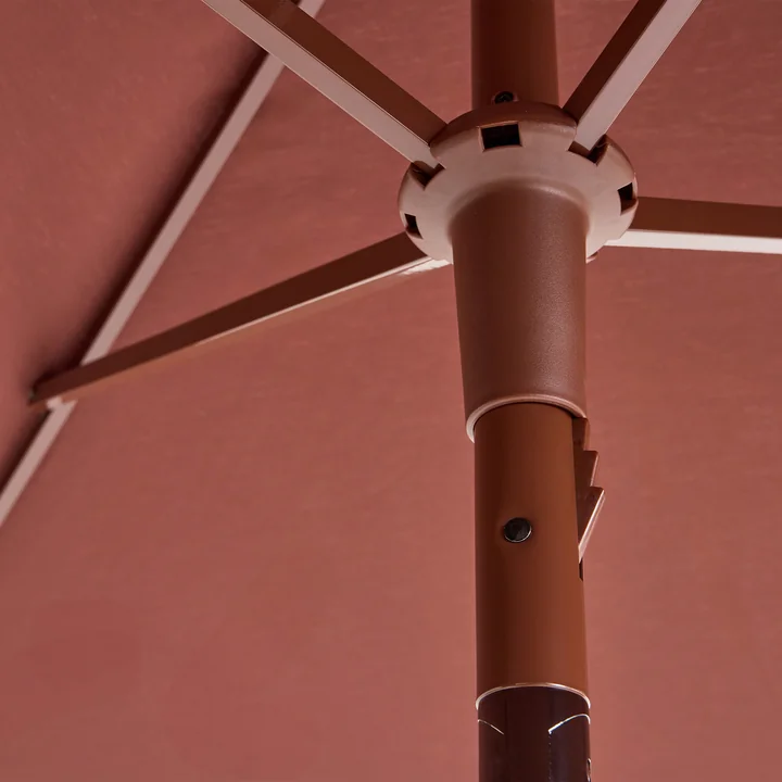 HAY - Terrazza Parasol, square, 240 x 240 cm, off-white / burgundy