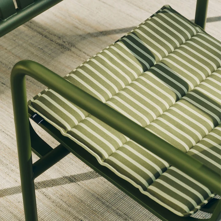 HAY - Terrazza Seat cushion, thick stripes, olive