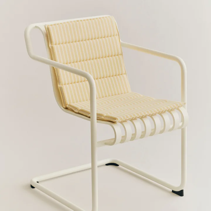 HAY - Terrazza Foldable seat cushion, thick stripes, yellow