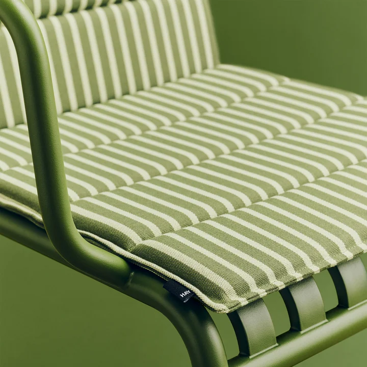 HAY - Terrazza Foldable seat cushion, thick stripes, olive