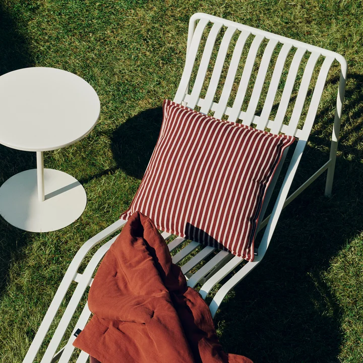 HAY - Terrazza Outdoor cushion, 50 x 50 cm, thick stripes, terracotta