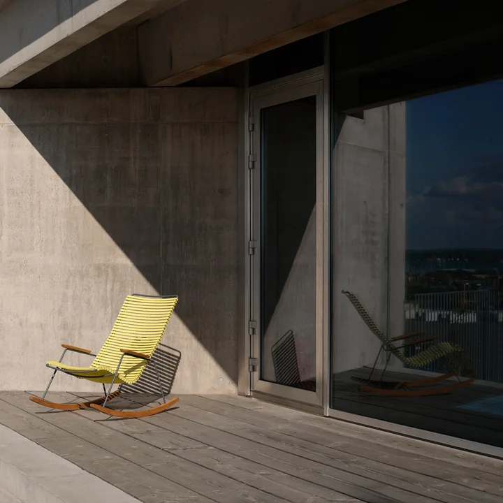 HOUE - CLICK Outdoor Rocking rocking chair, lemon zest
