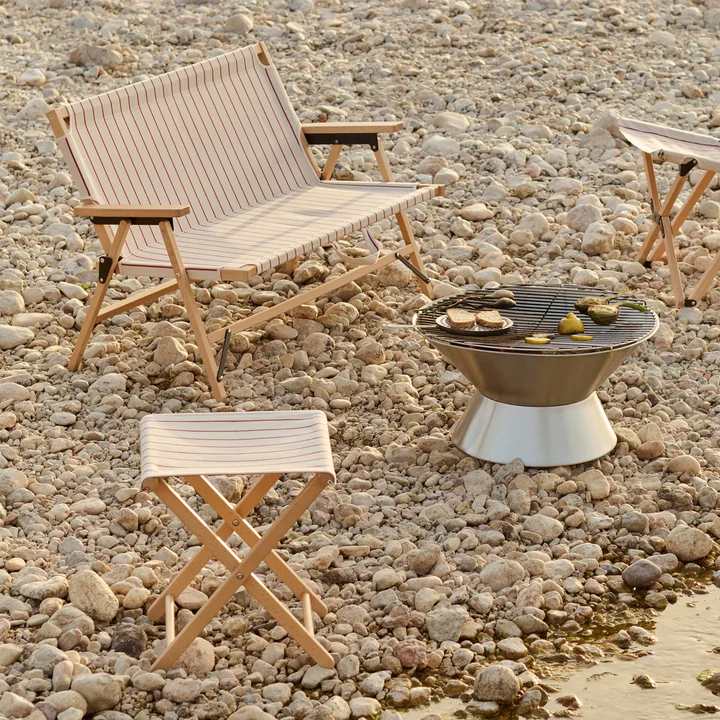 HAY - Outdoor Market Fireplace and folding stool