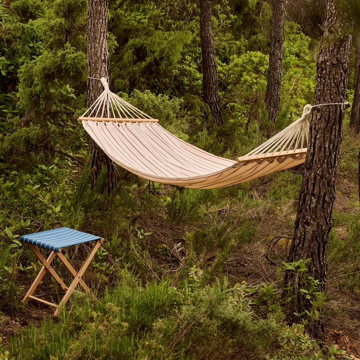 HAY - Outdoor Market Hammock, beige with red stripes