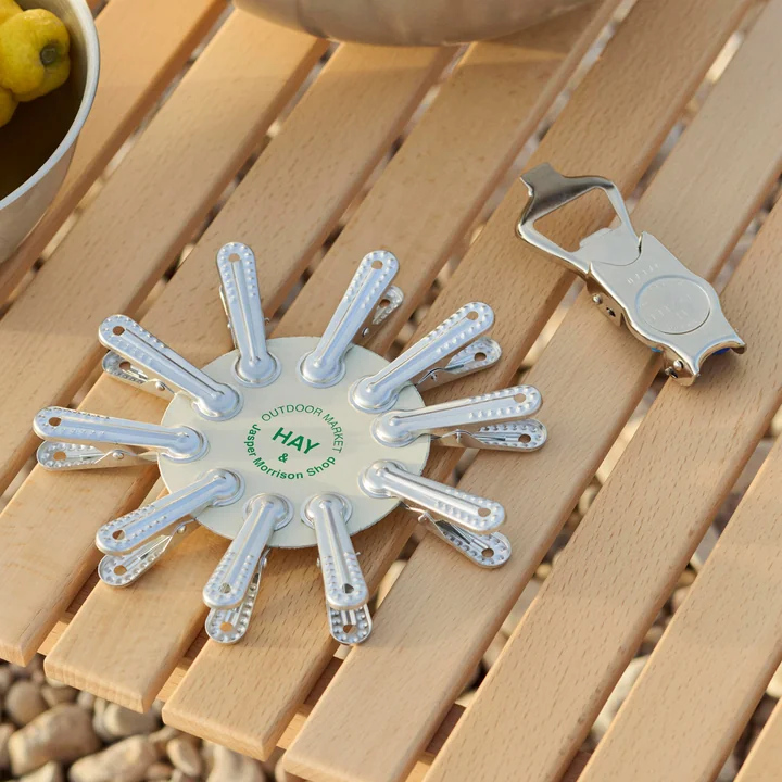 HAY - Outdoor Market Pegs and bottle opener, silver