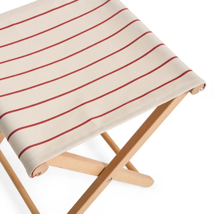 HAY - Outdoor Market Folding stool, beige with red stripes