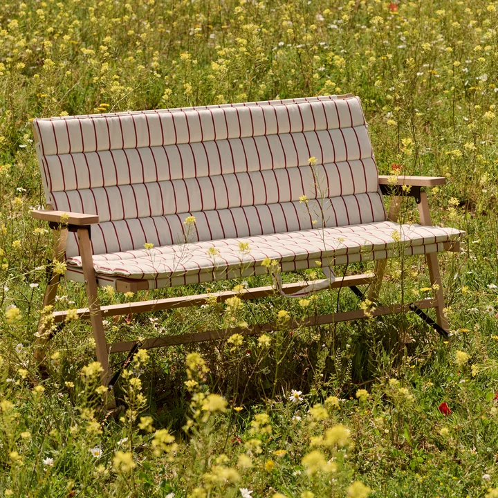 HAY - Outdoor Market Folding sofa, beige with red stripes