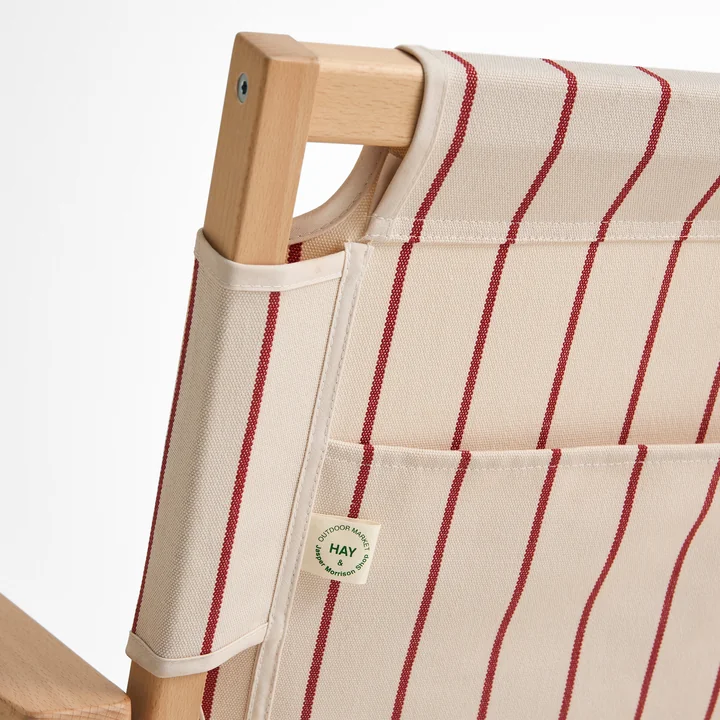 HAY - Outdoor Market Folding sofa, beige with red stripes
