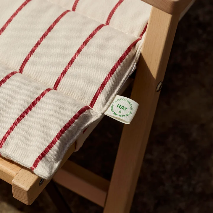 HAY - Outdoor Market Folding sofa, beige with red stripes