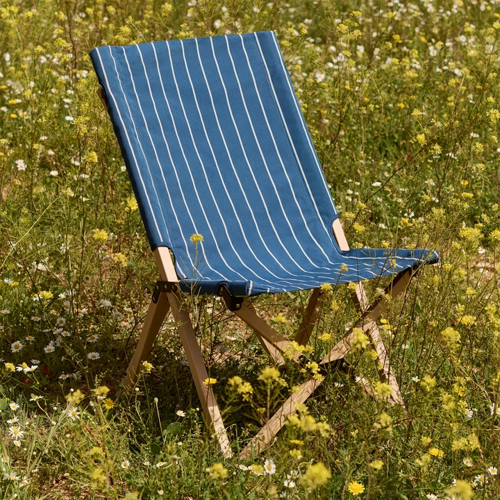 HAY - Outdoor Market Folding chair, blue with beige stripes
