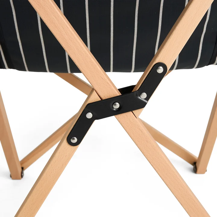 HAY - Outdoor Market Folding chair, black with beige stripes