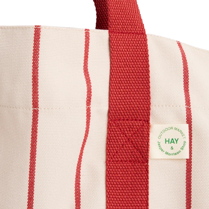 HAY - Outdoor Market Picnic bag M, beige with red stripes
