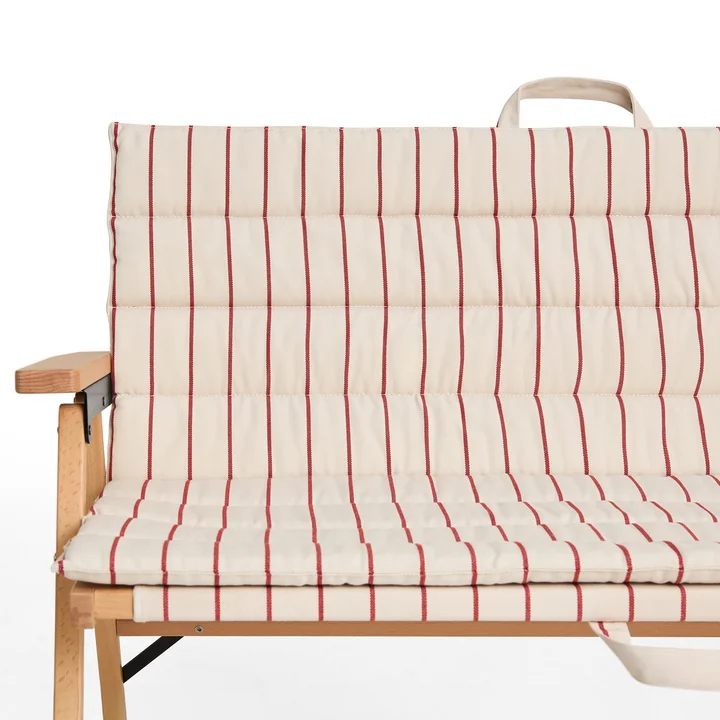 HAY - Outdoor Market Sofa seat cushion, beige with red stripes