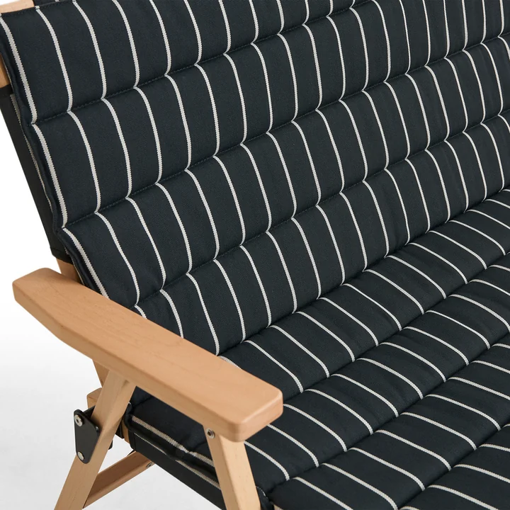 HAY - Outdoor Market Sofa seat cushion, black with beige stripes