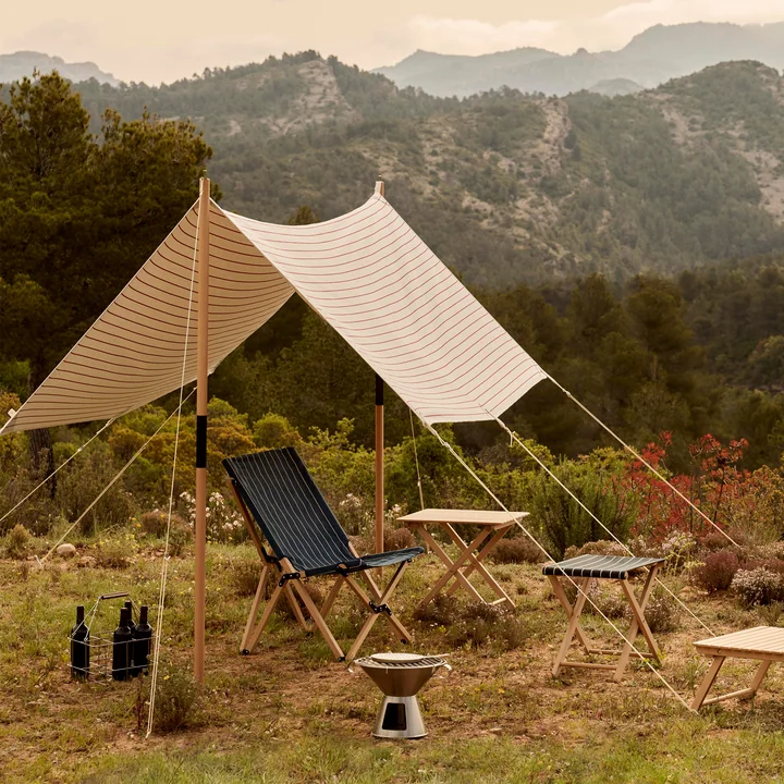 HAY - Outdoor Market Awning, beige with red stripes