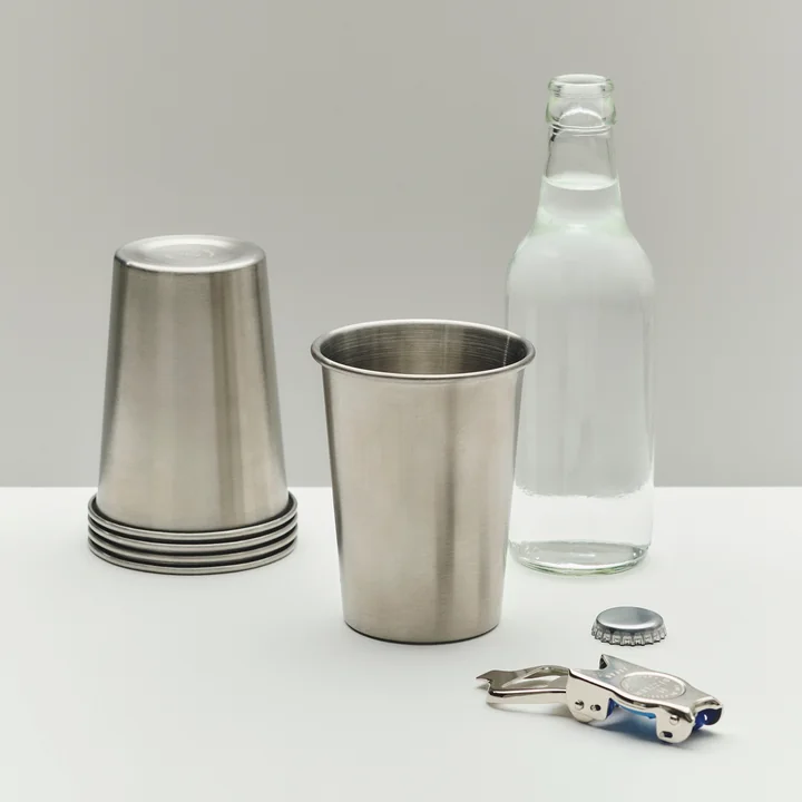 HAY - Outdoor Market Cup S, stainless steel and bottle opener