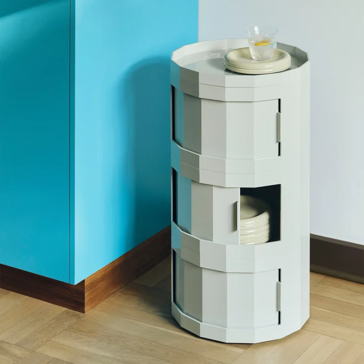 HAY - Facet Cabinet 30 with feet and castors, misty gray