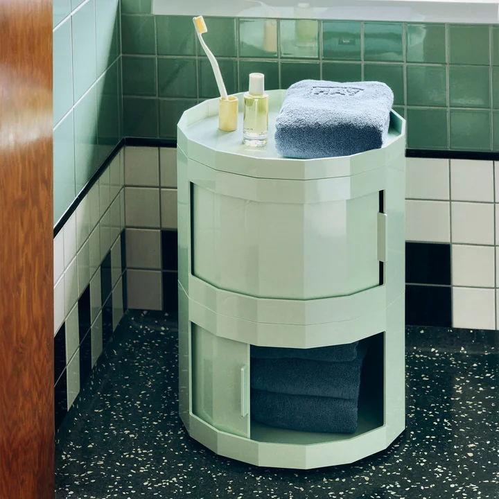 HAY - Facet Cabinet 20 with feet and castors, soft mint