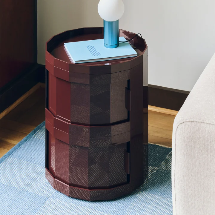 HAY - Facet Cabinet 20 with feet and castors, burgundy