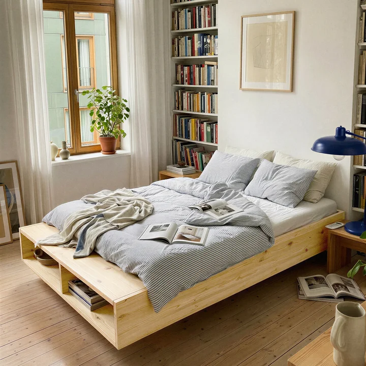 Karup Design - Merge Bed, 120 x 200 cm, natural pine, situation