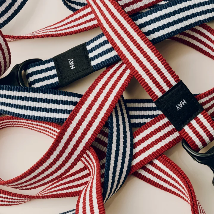 HAY - Dogs Dog leads, red / white and blue / white stripes